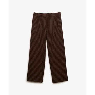 Gestreifte hohe Taille Hose für Frauen Superdry Marron XS Femme Gestreifte hohe Taille Hose für Frauen Superdry Marron XS Femme