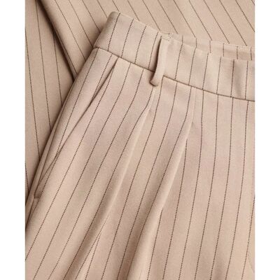 Gestreifte hohe Taille Hose für Frauen Superdry Beige S Femme Gestreifte hohe Taille Hose für Frauen Superdry Beige S Femme