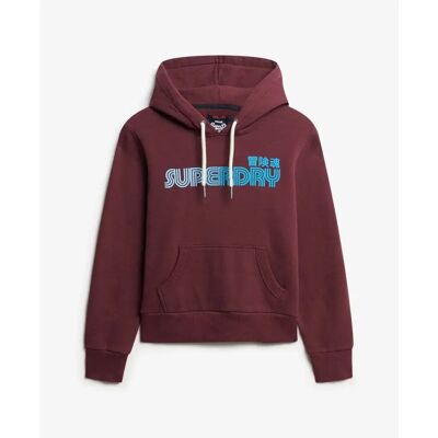 Hoodie Damen Superdry Faded Core Lila S Femme Hoodie Damen Superdry Faded Core Lila S Femme
