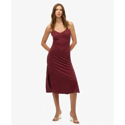 Damen Jersey Kleid mit offenem Rücken Superdry Braun M Femme Damen Jersey Kleid mit offenem Rücken Superdry Braun M Femme
