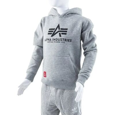 Kinder-Kapuzenpullover Alpha Industries Basic Gris 12 ans Mixte Kinder-Kapuzenpullover Alpha Industries Basic Gris 12 ans Mixte