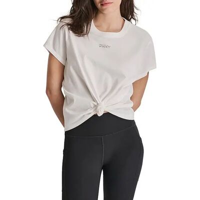 T-Shirt Dkny Mini Stud Logo Knot Front Blanc M Femme T-Shirt Dkny Mini Stud Logo Knot Front Blanc M Femme