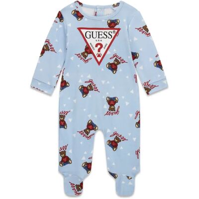 Strampler, Baby, Mädchen Guess Interlock Overall Bleu 12 mois Femme Strampler, Baby, Mädchen Guess Interlock Overall Bleu 12 mois Femme