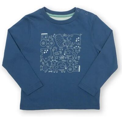 Langarmshirt für Babys Kite Farmtime Bleu 12/18 mois Mixte Langarmshirt für Babys Kite Farmtime Bleu 12/18 mois Mixte