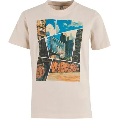 T-Shirt Mister Tee Basketball Comic Beige 7/8 ans Homme T-Shirt Mister Tee Basketball Comic Beige 7/8 ans Homme