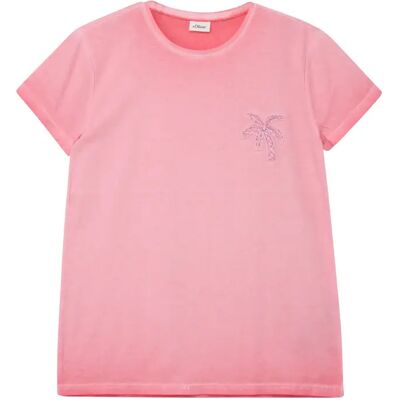 Weit geschnittenes T-Shirt mit Applikation und Kaltfärbung für Mädchen s.Oliver Rose 11/12 Jahre Femme Weit geschnittenes T-Shirt mit Applikation und Kaltfärbung für Mädchen s.Oliver Rose 11/12 Jahre Femme