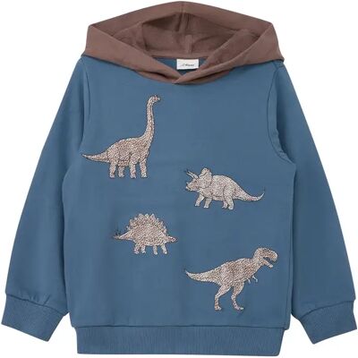 Kapuzensweatshirt mit Stickerei und Flockdruck für Kinder s.Oliver Bleu 6/7 Jahre alt Homme Kapuzensweatshirt mit Stickerei und Flockdruck für Kinder s.Oliver Bleu 6/7 Jahre alt Homme