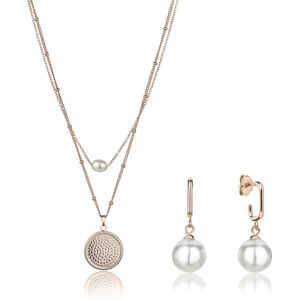 Set aus Halskette, Armband und Damenohrringen Isabella Ford June Pearl Rose TU Femme Set aus Halskette, Armband und Damenohrringen Isabella Ford June Pearl Rose TU Femme