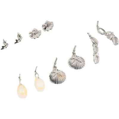 Ohrstecker-Set Muschel-Muster Damen 24 Colours Argenté TU Femme Ohrstecker-Set Muschel-Muster Damen 24 Colours Argenté TU Femme