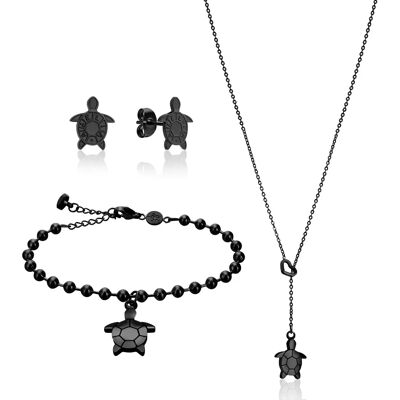 Set aus Halskette, Armband und Damenohrringen Amelia Parker Wisdom Noir TU Femme Set aus Halskette, Armband und Damenohrringen Amelia Parker Wisdom Noir TU Femme