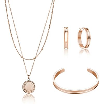 Set aus Halskette, Armband und Damenohrringen Isabella Ford Livia Rose TU Femme Set aus Halskette, Armband und Damenohrringen Isabella Ford Livia Rose TU Femme