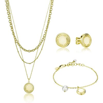 Set aus Halskette, Armband und Damenohrringen Isabella Ford Alyssa Doré TU Femme Set aus Halskette, Armband und Damenohrringen Isabella Ford Alyssa Doré TU Femme