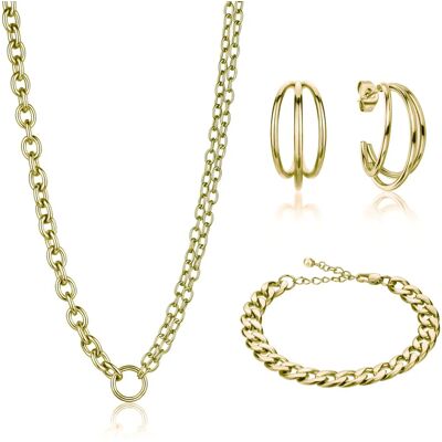 Set aus Halskette, Armband und Damenohrringen Isabella Ford Chelou Doré TU Femme Set aus Halskette, Armband und Damenohrringen Isabella Ford Chelou Doré TU Femme
