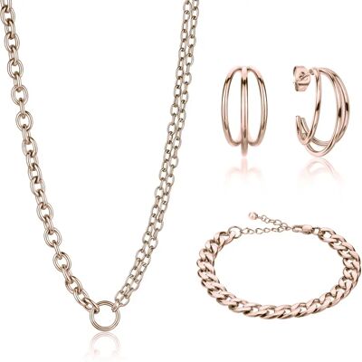 Set aus Halskette, Armband und Damenohrringen Isabella Ford Chelou Rose TU Femme Set aus Halskette, Armband und Damenohrringen Isabella Ford Chelou Rose TU Femme