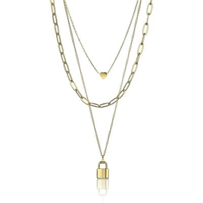Edelstahl-Halskette Damen Marc Lauder Casoli Doré TU Femme Edelstahl-Halskette Damen Marc Lauder Casoli Doré TU Femme
