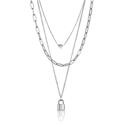 Edelstahl-Halskette Damen Marc Lauder Casoli Gris TU Femme Edelstahl-Halskette Damen Marc Lauder Casoli Gris TU Femme
