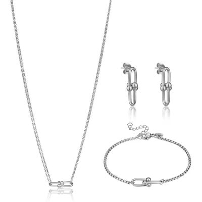 Halskette und Ohrringe aus Edelstahl für Damen Marc Lauder Terni Gris TU Femme Halskette und Ohrringe aus Edelstahl für Damen Marc Lauder Terni Gris TU Femme