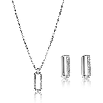 Halskette und Ohrringe aus Edelstahl für Damen Marc Lauder Ciampino Gris TU Femme Halskette und Ohrringe aus Edelstahl für Damen Marc Lauder Ciampino Gris TU Femme