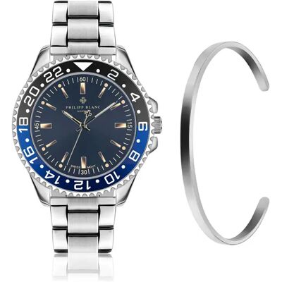 Armband Philipp Blanc Bulle Link Gris 42 mm Homme Armband Philipp Blanc Bulle Link Gris 42 mm Homme