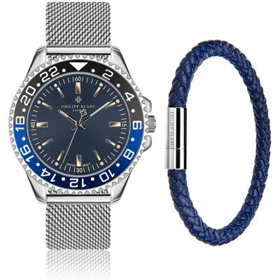 Armband Philipp Blanc Bulle Mesh Gris 42 mm Homme Armband Philipp Blanc Bulle Mesh Gris 42 mm Homme