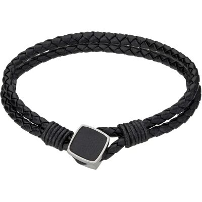 Armband aus echtem Leder und Edelstahl Philipp Blanc Martin Noir 0,09×0,09×0,034 cm Mixte Armband aus echtem Leder und Edelstahl Philipp Blanc Martin Noir 0,09×0,09×0,034 cm Mixte