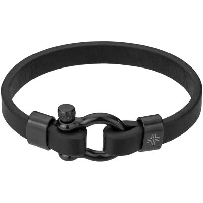 Armband aus echtem Leder und Edelstahl Philipp Blanc Paul Noir 0,09×0,09×0,034 cm Mixte Armband aus echtem Leder und Edelstahl Philipp Blanc Paul Noir 0,09×0,09×0,034 cm Mixte