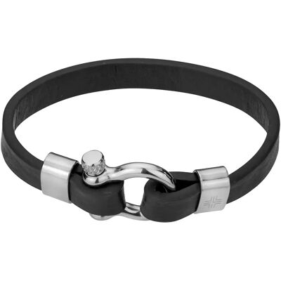 Armband aus echtem Leder und Edelstahl Philipp Blanc Paul Noir 0,09×0,09×0,034 cm Mixte Armband aus echtem Leder und Edelstahl Philipp Blanc Paul Noir 0,09×0,09×0,034 cm Mixte