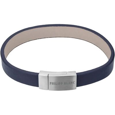 Armband aus echtem Leder und Edelstahl Philipp Blanc Anton Bleu 0,09×0,09×0,034 cm Mixte Armband aus echtem Leder und Edelstahl Philipp Blanc Anton Bleu 0,09×0,09×0,034 cm Mixte