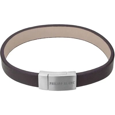 Armband aus echtem Leder und Edelstahl Philipp Blanc Anton Marron 0,09×0,09×0,034 cm Mixte Armband aus echtem Leder und Edelstahl Philipp Blanc Anton Marron 0,09×0,09×0,034 cm Mixte