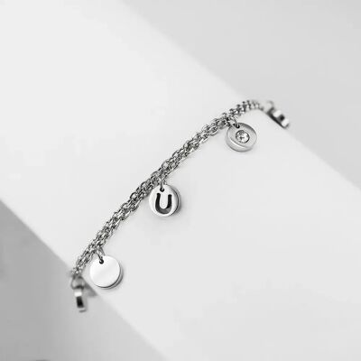 Armband mit personalisierten Charms Frau Ponytail & Co Argenté 15/5 cm Femme Armband mit personalisierten Charms Frau Ponytail & Co Argenté 15/5 cm Femme