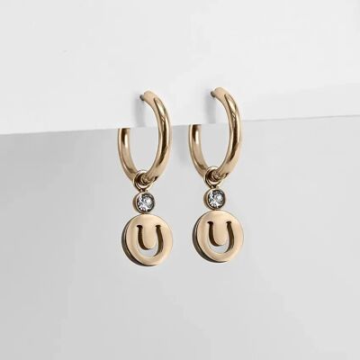 Ohrringe mit Mini-Hufeisenanhänger Frau Ponytail & Co Doré TU Femme Ohrringe mit Mini-Hufeisenanhänger Frau Ponytail & Co Doré TU Femme