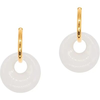 Ohrringe aus Jade für Frauen Sloya Blima Blanc 2,8x1,8 cm Femme Ohrringe aus Jade für Frauen Sloya Blima Blanc 2,8x1,8 cm Femme