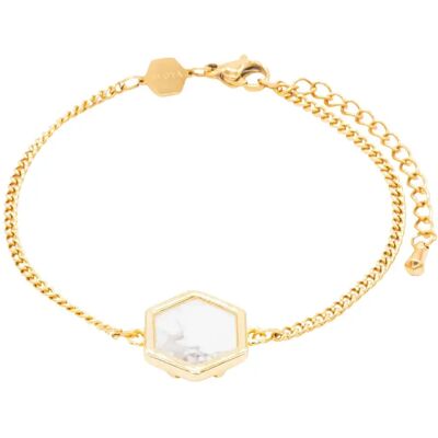 Howlite-Armband für Frauen Sloya Hexalia Blanc 17/21,5 cm Femme Howlite-Armband für Frauen Sloya Hexalia Blanc 17/21,5 cm Femme