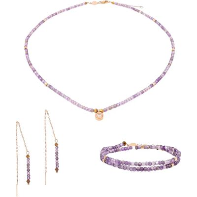 Amethyst-Halskette, Armband und Ohrringe für Damen Sloya Lumia Violet 16,5/20 cm Femme Amethyst-Halskette, Armband und Ohrringe für Damen Sloya Lumia Violet 16,5/20 cm Femme