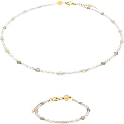 Halskette und Armband aus Labradorit für Frauen Sloya Paloma Gris 17/21,5 cm Femme Halskette und Armband aus Labradorit für Frauen Sloya Paloma Gris 17/21,5 cm Femme