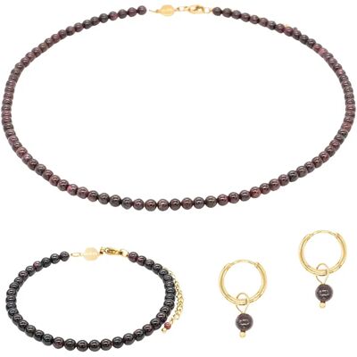 Collier, Armband und Ohrringe aus Granat für Frauen Sloya Serena Rouge 17,5/23 cm Femme Collier, Armband und Ohrringe aus Granat für Frauen Sloya Serena Rouge 17,5/23 cm Femme