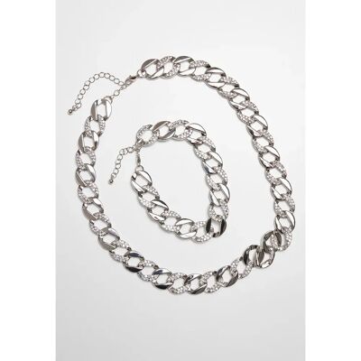 Set aus Halskette und Armband Urban Classics basic diamond Argenté TU Mixte Set aus Halskette und Armband Urban Classics basic diamond Argenté TU Mixte