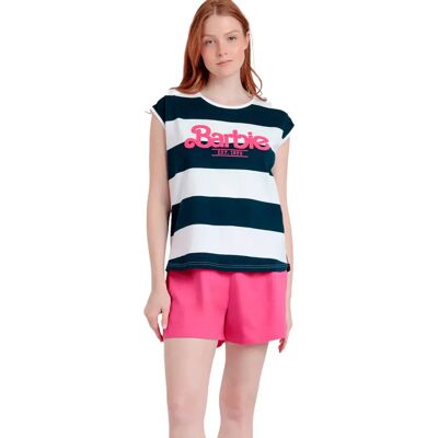 Pyjama Damen Admas Barbie Stripes Bleu L Femme Pyjama Damen Admas Barbie Stripes Bleu L Femme