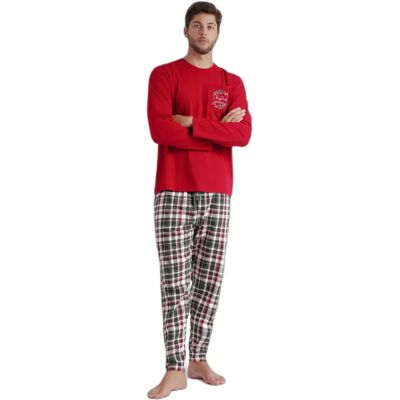 Pyjama mit langen Ärmeln Admas Christmas Nature Rouge S Homme Pyjama mit langen Ärmeln Admas Christmas Nature Rouge S Homme