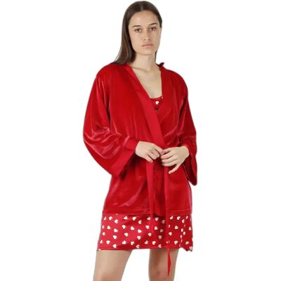 Damen Nachthemd mit langen Ärmeln Admas Classic Rouge L Femme Damen Nachthemd mit langen Ärmeln Admas Classic Rouge L Femme