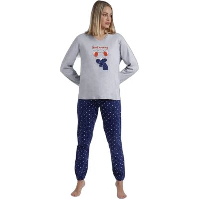 Damen Langarm-Pyjama Admas Good Morning Mouse Gris 2XL Femme Damen Langarm-Pyjama Admas Good Morning Mouse Gris 2XL Femme