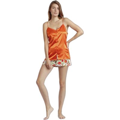 Damen Pyjama mit offenen Trägern Admas Garden Passion Fruits Orange XL Femme Damen Pyjama mit offenen Trägern Admas Garden Passion Fruits Orange XL Femme