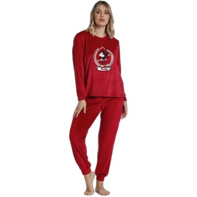 Damenvelours-Pyjama mit langen Ärmeln Disney King Mickey Rouge M Femme Damenvelours-Pyjama mit langen Ärmeln Disney King Mickey Rouge M Femme