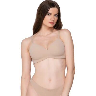 Bügeloser Damen-BH mit vorgeformten Cups Luna Secret Sense Beige 90C Femme Bügeloser Damen-BH mit vorgeformten Cups Luna Secret Sense Beige 90C Femme