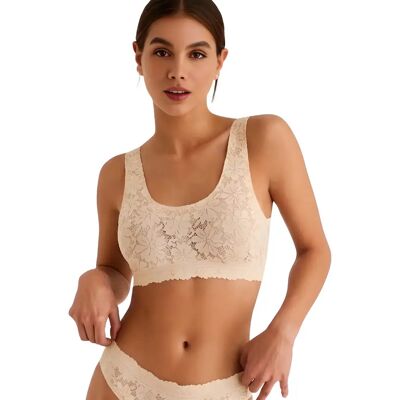 Bügelloser BH Frauen Selmark One And Lace Mariage Beige XL Femme Bügelloser BH Frauen Selmark One And Lace Mariage Beige XL Femme