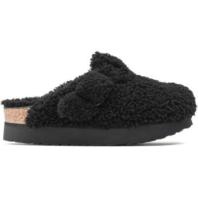 Damen-Clogs Birkenstock Boston Big Buckle Platform Fur Noir 35 Étroit Femme Damen-Clogs Birkenstock Boston Big Buckle Platform Fur Noir 35 Étroit Femme