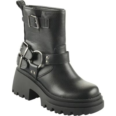 Damen Stiefeletten Buffalo Bravr Biker Lo Noir 41 Femme Damen Stiefeletten Buffalo Bravr Biker Lo Noir 41 Femme
