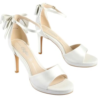 Sandalen mit Absatz Damen Buffalo Xenia Bow Glam - Vegan Satin Beige 40 Femme Sandalen mit Absatz Damen Buffalo Xenia Bow Glam - Vegan Satin Beige 40 Femme