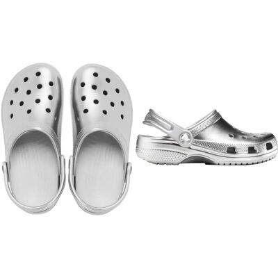 Clogs Crocs Classic Tinted Metallic Gris 39/40 Mixte Clogs Crocs Classic Tinted Metallic Gris 39/40 Mixte