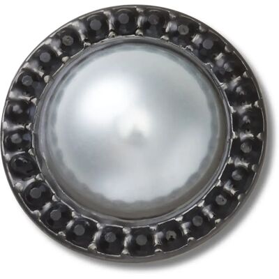 Jibbitz Crocs Pearl with Black Gem Base Argenté TU Mixte Jibbitz Crocs Pearl with Black Gem Base Argenté TU Mixte